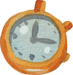 watercolor cartoon stopwatch