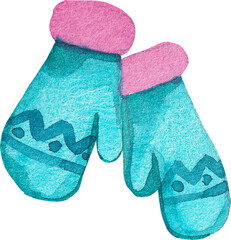 pair of blue gloves isolated