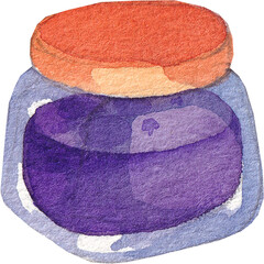 Watercolor jar with jam