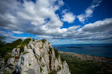 Kozjak mountain above Split and Kastela in Croatia