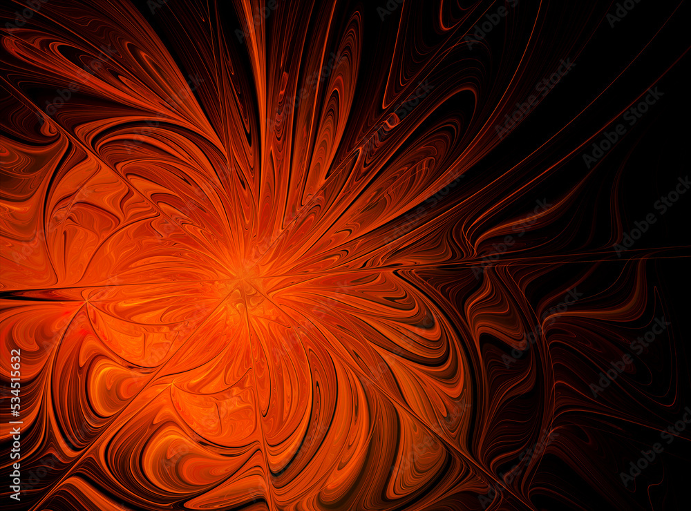 Poster fractal spiral. abstract fractal patterns and shapes. dynamic flowing natural forms.