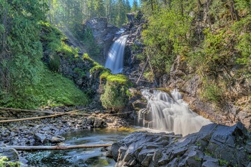 Albas Falls in the Shuswap Lake, Okanagan, British Columbia, Canada