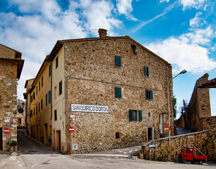 San Quirico d'Orcia city center Siena Tuscany Italy