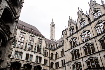 ornate town hall courtyard in old town munich germany