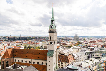 aerial view of munich germany old town in europe