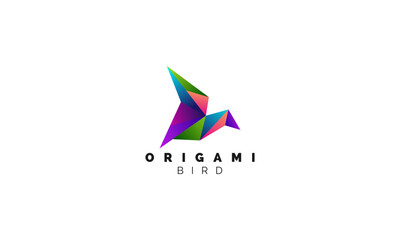 Origami Bird logo design vector. Abstract logo. monoline logo design
