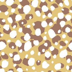 Abstract modern leopard seamless pattern. Animals trendy background. Beige and white decorative vector stock illustration for print, card, postcard, fabric, textile. Modern ornament of stylized skin