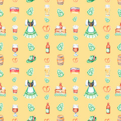 pattern with Oktoberfest symbols for use in product design