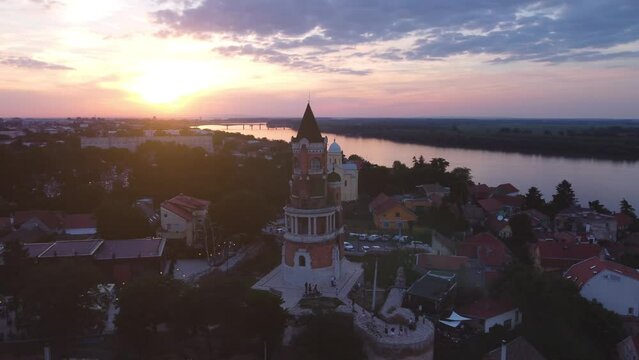 Drone view of Zemun, Belgrade, Serbia.