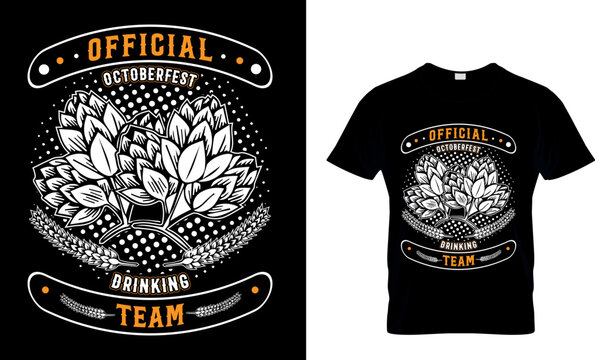  Official Oktoberfest drinking team...T-shirt Design Template