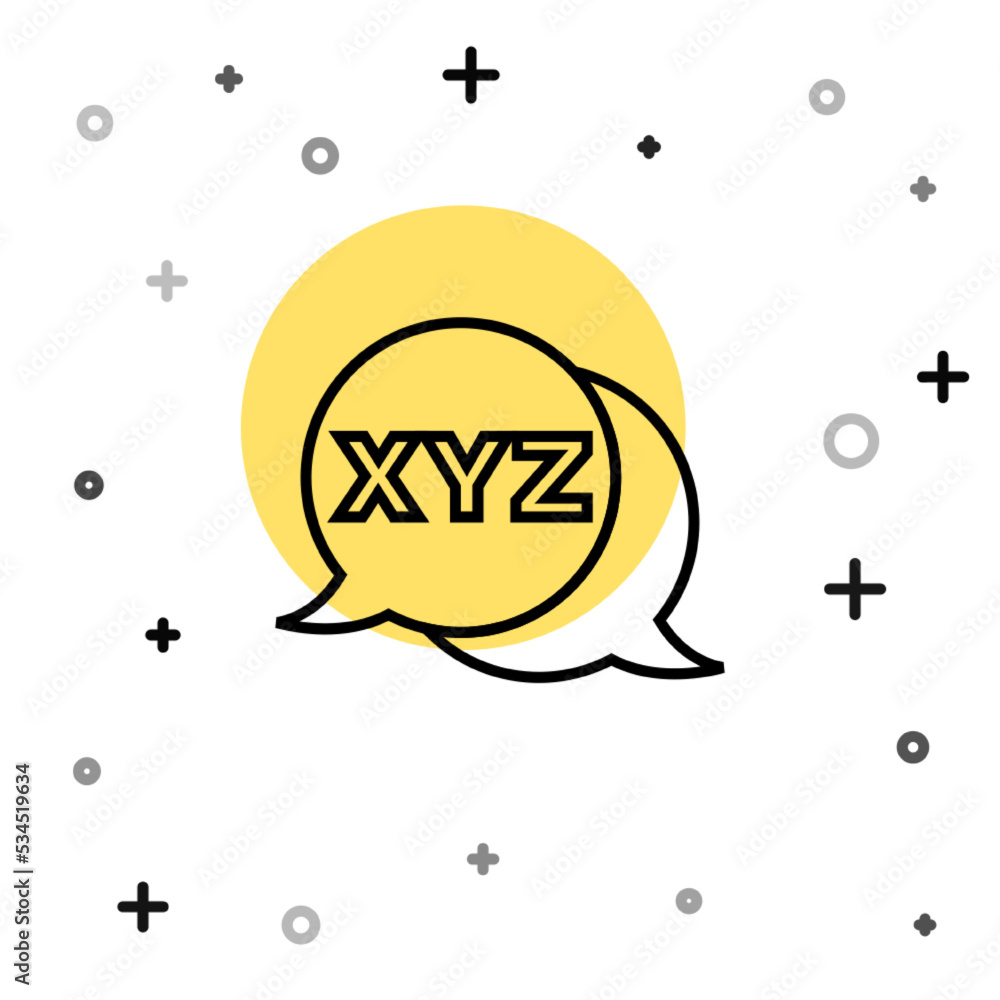 Poster black line xyz coordinate system icon isolated on white background. xyz axis for graph statistics di