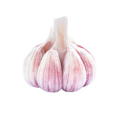 Garlic raw vegetable isolated on transparent background.