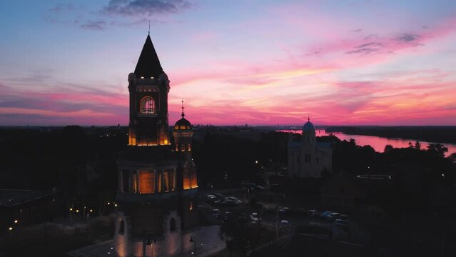 Drone view of Zemun, Belgrade, Serbia.