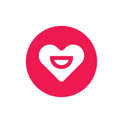 Happy heart logo vector, love to smile icon