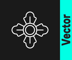 White line Firefighter icon isolated on black background. Vector