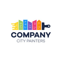 Colorful City Paint Logo Vector