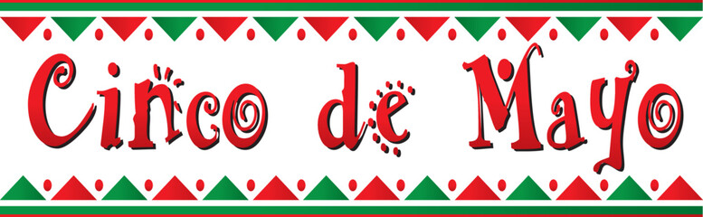 Cinco de Mayo Red and Green Banner