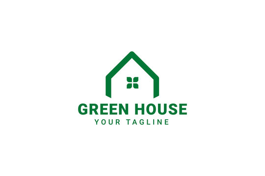 Green House Logo Design Template