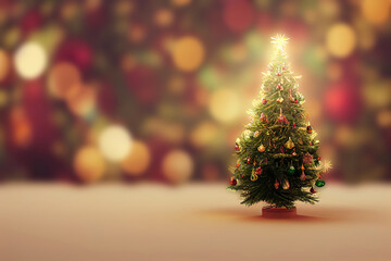 Christmas tree with lights, background