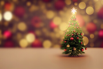 Fototapeta na wymiar Christmas tree with lights, background