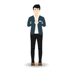 Obraz premium Male receptionist in company uniform on isolated background, Vector illustration.