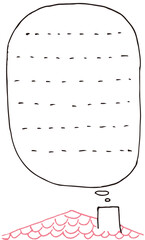 民家の煙突から出る煙
