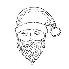 Santa Claus. Contour hand drawing.
