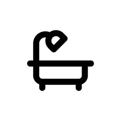 Bath line icon vector. Wash shower symbol isolated