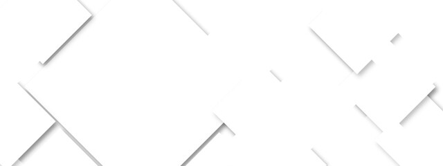 Abstract white geometric overlapping square pattern, design of technology background with shadow. Vector illustration. You can use for add, poster, design artwork, template, banner, wallpaper
