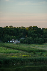 Fototapeta premium sunset over the river