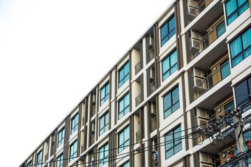 Modern condominium building glass window low rise real etate