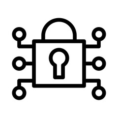 padlock line icon illustration vector graphic