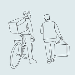 Fast food delivery  vector icon symbol, Pictogram flat outline design for applications and websites, isolated on white background, vector line art  illustration