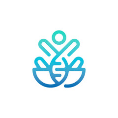 Pharmacy with People Gene DNA Logo Vector Design