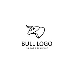 Bull logo design icon tamplate