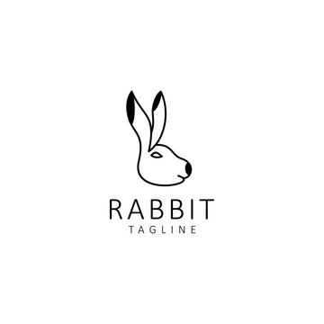 Rabbit logo design icon tamplate