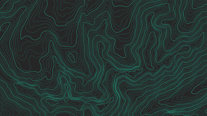 Fully editable and scalable vector illustration of topographic map on a dark background. Great as an abstract background. - obrazy, fototapety, plakaty