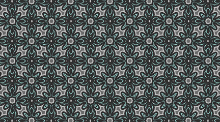 regular floral batik pattern, vector design