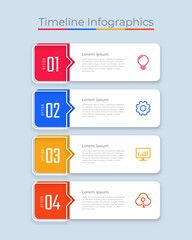 Timeline Infographics Design Marketing Icons. Usable for Workflow Layout, Diagram, Annual Report, Web Design. Business Data Visualization with steps or Processes