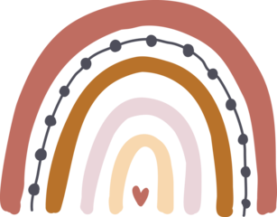 Boho Rainbow hand-drawn for decoration, prints, wallpaper