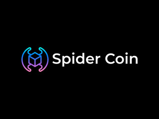 Spider logo concept for Blockchain technology