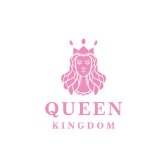 Silhouette Queen Kingdom Logo Vector, beautiful Girl Symbol and icon, creative Design Company For fashion and boutique