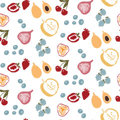 fruits, orange, apple, berries