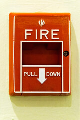 Fire alarm panel, fire alarm system in case of fire, prevention inside the building.