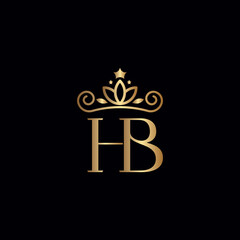 gold HB logo crown beauty