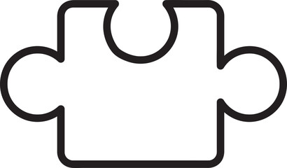 Minimalist Outline Puzzle Piece Vector Illustration
