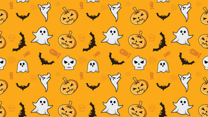 Flat illustration halloween pattern for a new template