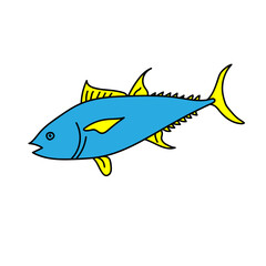 blue tuna fish icon