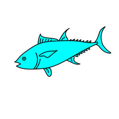 blue tuna fish icon