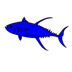 blue tuna fish icon